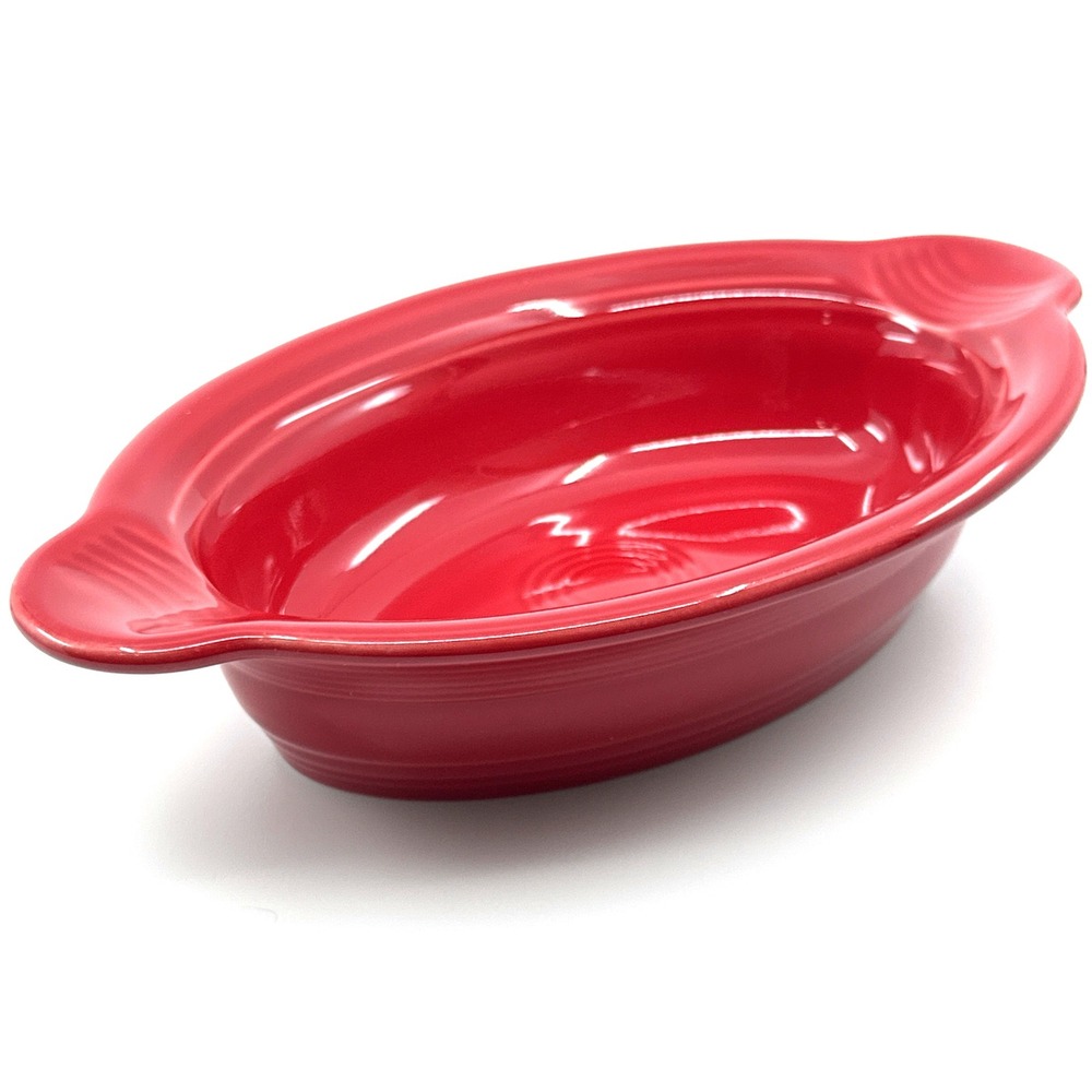 Fiesta Scarlet Red Individual Oval Casserole Dish 9.25" HLC Au Gratin Baker 13oz